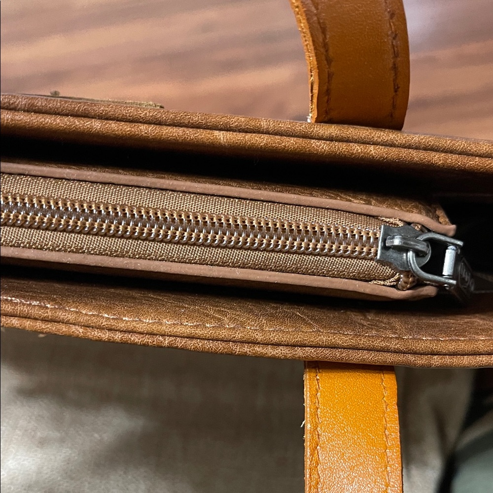 Wrangler buckin bronco rodeo Cream and Brown Tote Bag - Picture 8 of 11